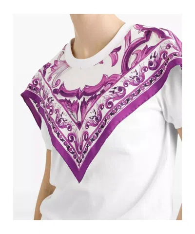 Dolce & Gabbana Cotton T-shirt With Scarf-style Inserts In White