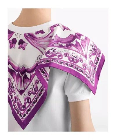 Dolce & Gabbana Cotton T-shirt With Scarf-style Inserts In White