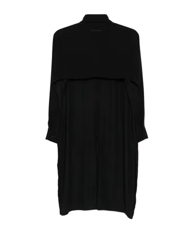 Mm6 Maison Margiela Long-sleeved Long Shirt In Black