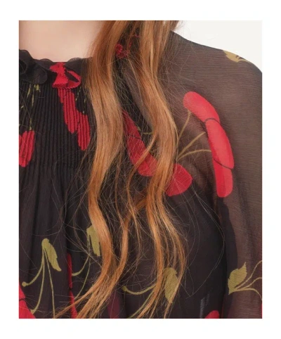 Valentino Silk Cherryfic Maxi Dress In Black