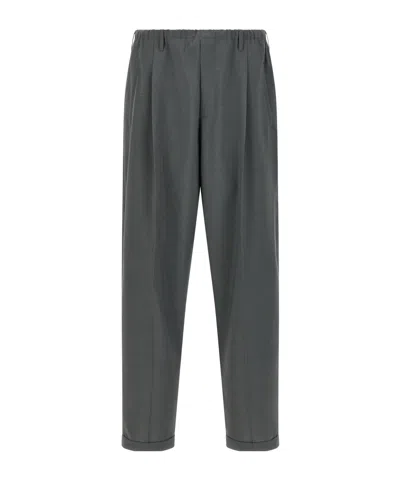 Magliano Pleated Elastic Waist Trousers With Back Pocket In Gray
