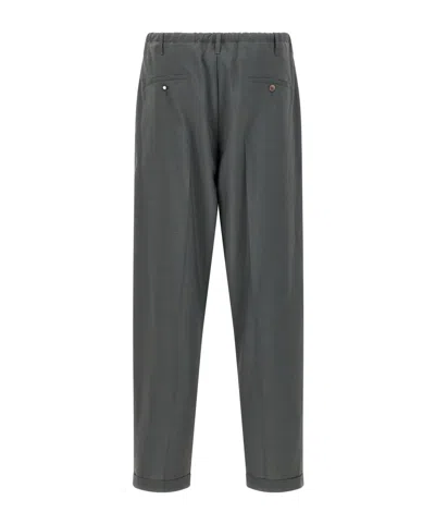 Magliano Pleated Elastic Waist Trousers With Back Pocket In Gray