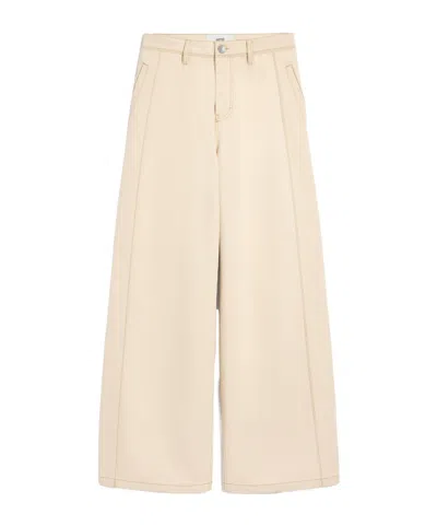 Ami Alexandre Mattiussi Ami Paris Women Super Wide Denim Jeans In Neutral