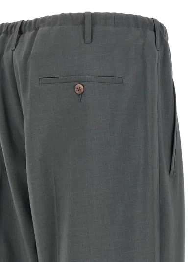 Magliano Pleated Elastic Waist Trousers With Back Pocket In Gray
