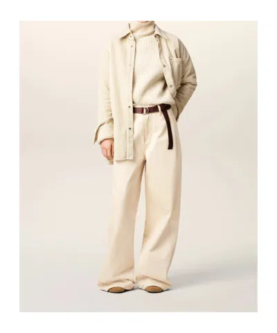 Ami Alexandre Mattiussi Ami Paris Women Super Wide Denim Jeans In Neutral