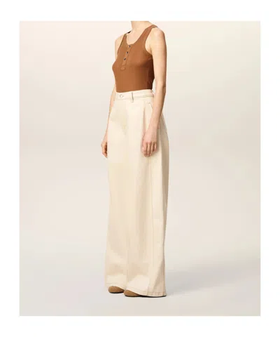 Ami Alexandre Mattiussi Ami Paris Women Super Wide Denim Jeans In Neutral