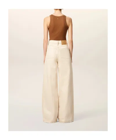 Ami Alexandre Mattiussi Ami Paris Women Super Wide Denim Jeans In Neutral