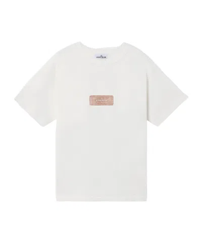 Stone Island Raw Beauty Recycled Cotton Archive Print T-shirt In White