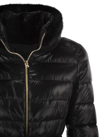 Herno Shniy Padded Down Jacket With Belt Coats Black In Black