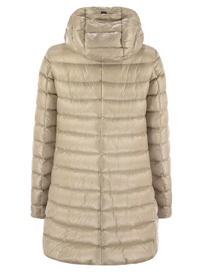 Herno Hooded Down Jacket In Brown