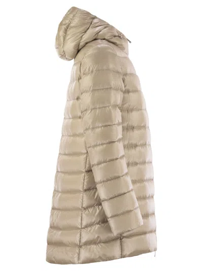 Herno Hooded Down Jacket In Brown