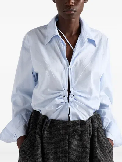 Prada Wool Mini Skirt With Vichy-pattern In Black