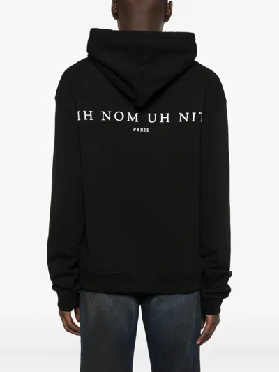 Ih Nom Uh Nit Hooded Sweater With Front Pocket And Print In Black