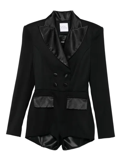 Vestiaire D'un Oiseau Libre Satin-lapel Tuxedo Jumpsuit In Black