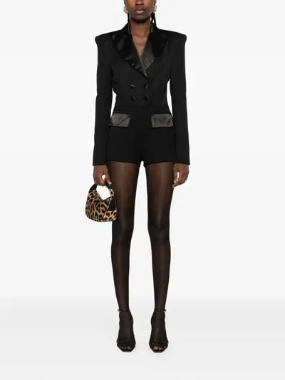 Vestiaire D'un Oiseau Libre Satin-lapel Tuxedo Jumpsuit In Black