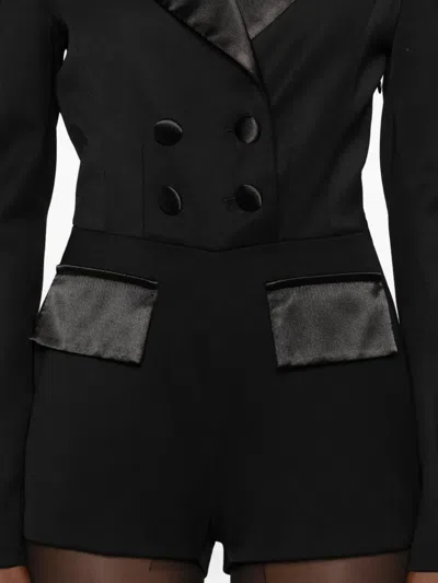 Vestiaire D'un Oiseau Libre Satin-lapel Tuxedo Jumpsuit In Black