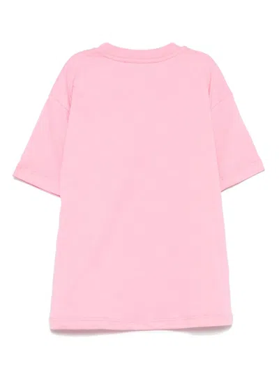 Msgm Logo-print Cotton T-shirt In Pink