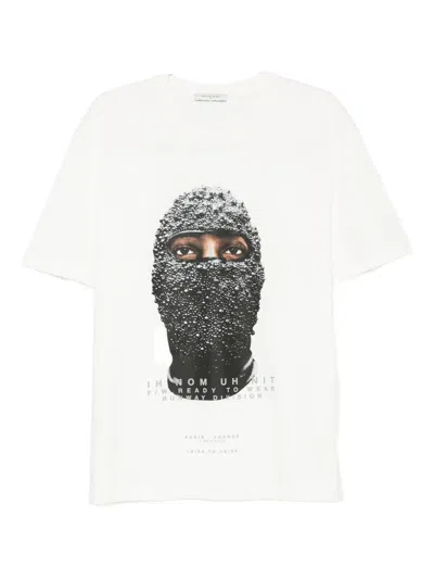 Ih Nom Uh Nit Graphic Print Crew Neck Short Sleeve T-shirt In White