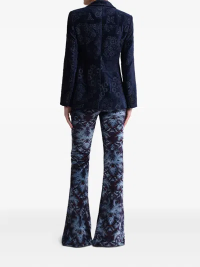 Etro Chenille Jacquard Jacket In Blue