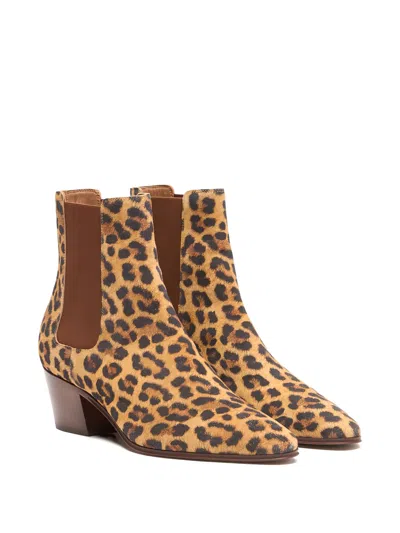 Casadei 50mm Leopard-print Block-heel Ankle Boots In Multi