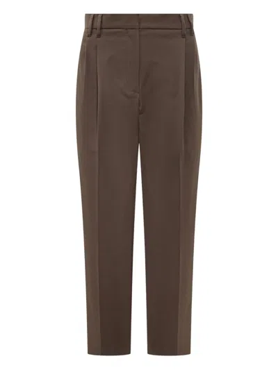 Brunello Cucinelli Tailored Trousers With Back Pocket And Belt Loops In Brown