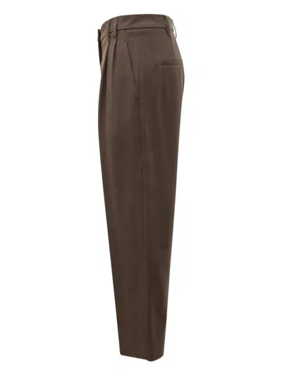 Brunello Cucinelli Tailored Trousers With Back Pocket And Belt Loops In Brown