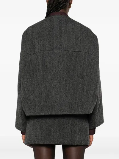 P.a.r.o.s.h Button-fastening Patch-pocket Jacket In Gray