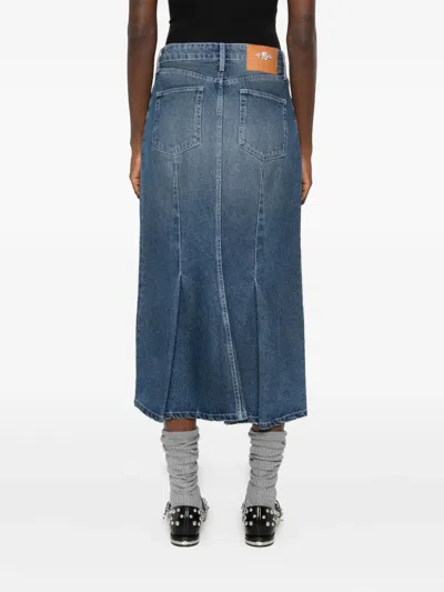 仿旧效果中长半身裙