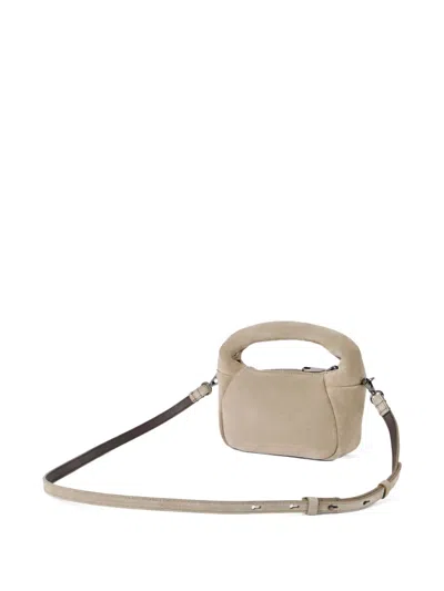 Brunello Cucinelli Mini Suede Bc Duo Hobo Bag In Neutral