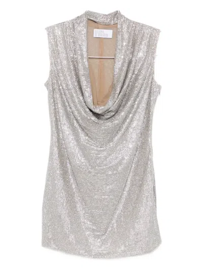 Giuseppe Di Morabito Cowl-neck Mini Dress In Silver