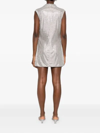 Giuseppe Di Morabito Cowl-neck Mini Dress In Silver