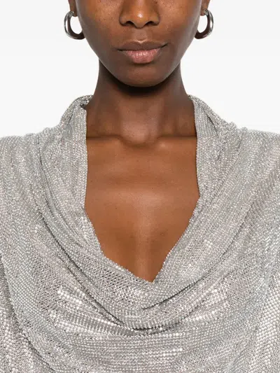 Giuseppe Di Morabito Cowl-neck Mini Dress In Silver