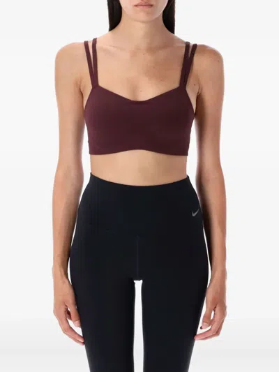 Nike Double-strap Sports Bra In Burgundy