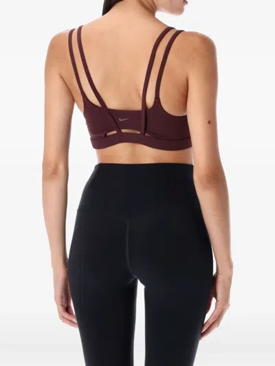 Nike Double-strap Sports Bra In Burgundy