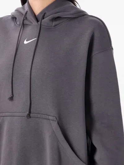 Nike Logo-embroidered Hoodie In Gray