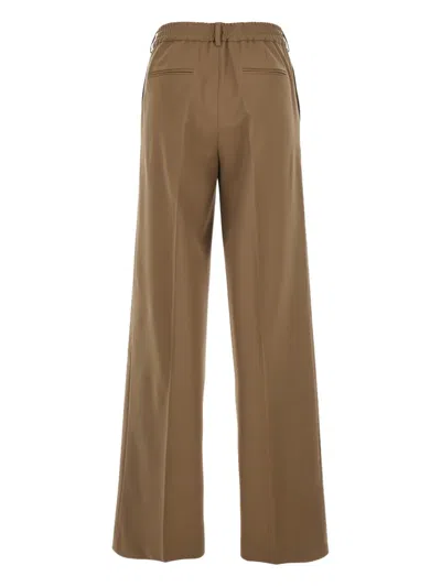 Pt Torino Beige Five Pocket Trousers In Wool Blend Woman In Brown