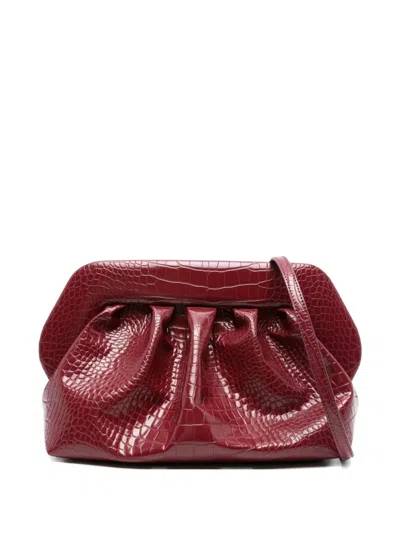 Themoirè Tia Croco Prune Bag In Red