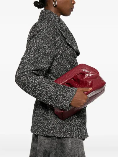 Themoirè Tia Croco Prune Bag In Red