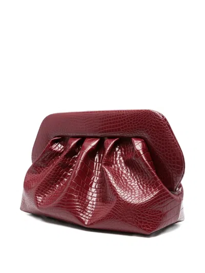 Themoirè Tia Croco Prune Bag In Red