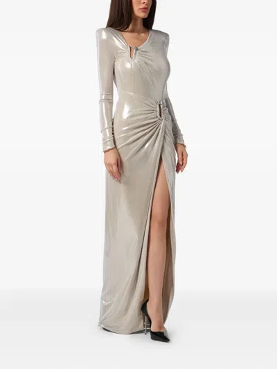 Philipp Plein Split Leg Midi Dress Piercing In Neutral
