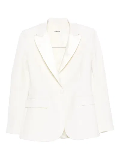 P.a.r.o.s.h Single-breasted Wool-blend Blazer In White