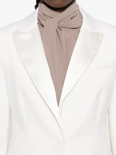 P.a.r.o.s.h Single-breasted Wool-blend Blazer In White