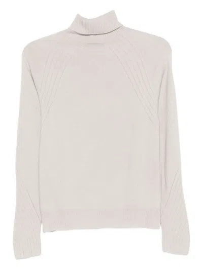 D Exterior Relaxed Knit Sweater With Classic Design In Neutral
