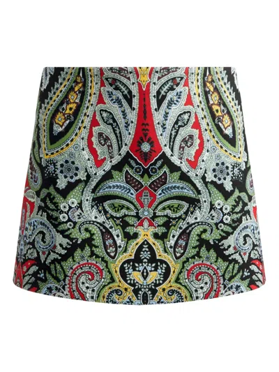 Alice And Olivia Mace Paisley Highrise Mini Skort In Multi