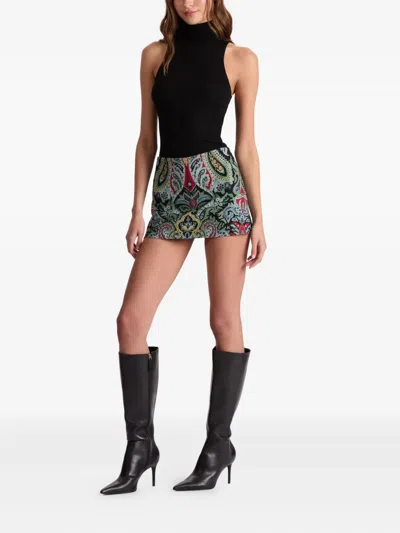 Alice And Olivia Mace Paisley Highrise Mini Skort In Multi