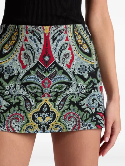 Alice And Olivia Mace Paisley Highrise Mini Skort In Multi