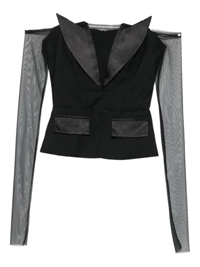 Vestiaire D'un Oiseau Libre Tuxedo-corset Top In Black