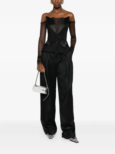 Vestiaire D'un Oiseau Libre Tuxedo-corset Top In Black