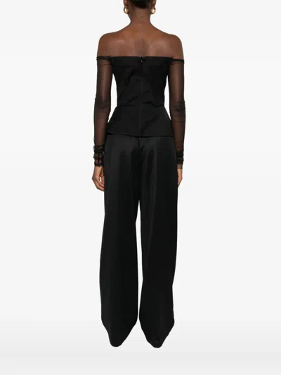 Vestiaire D'un Oiseau Libre Tuxedo-corset Top In Black