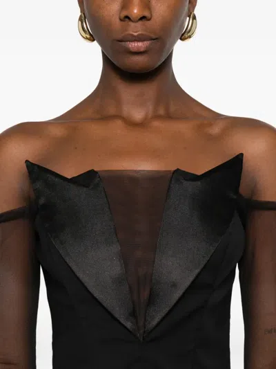 Vestiaire D'un Oiseau Libre Tuxedo-corset Top In Black